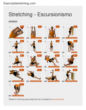 Immagine stretching: Escursionismo
